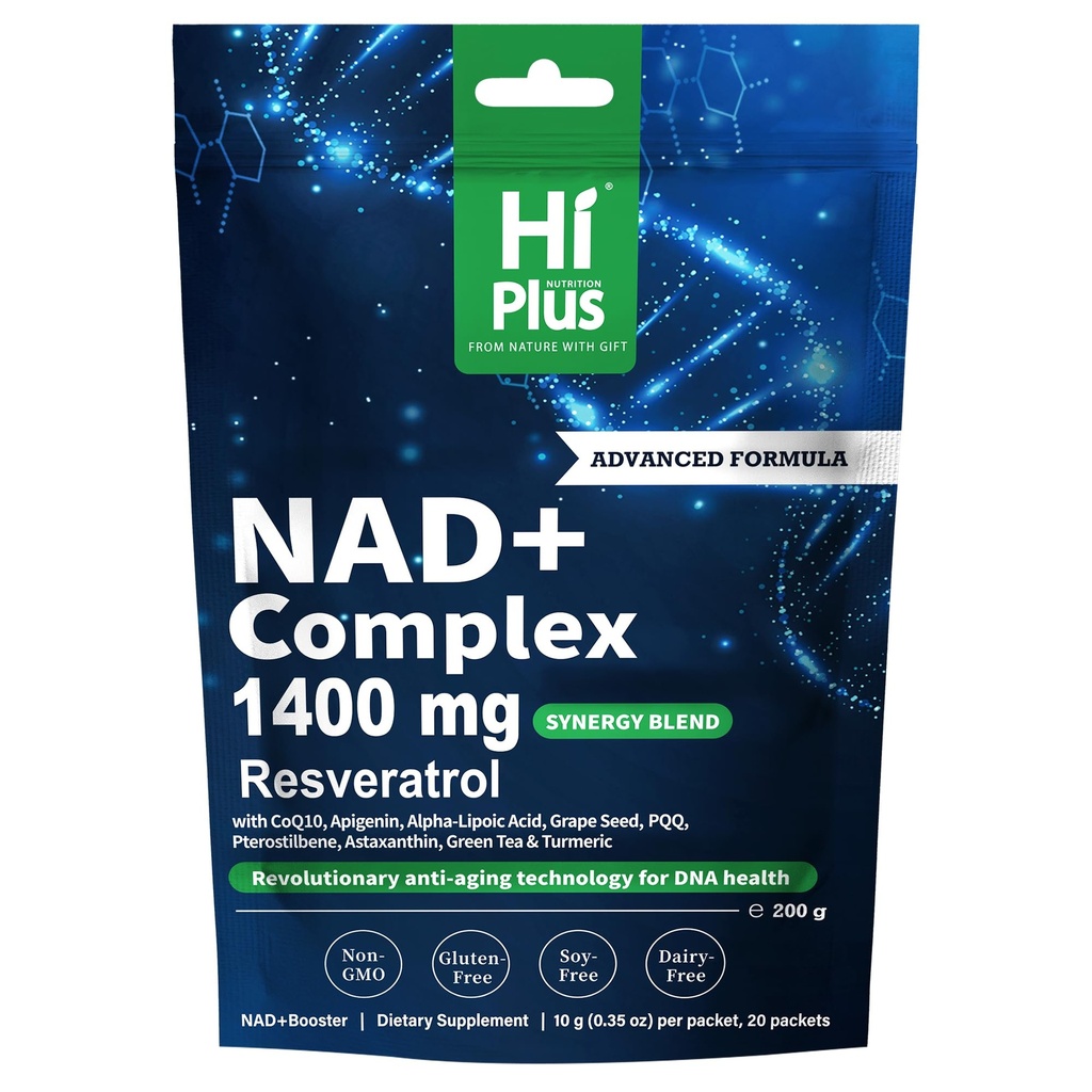 1400mg NAD+ Liquid Supplement for Anti Aging and Cell Regeneration, Premium Alternative Liposomal, Nicotinamide Riboside with Resveratrol, PQQ & CoQ10 - Advanced Cellular Energy, 20 Pack