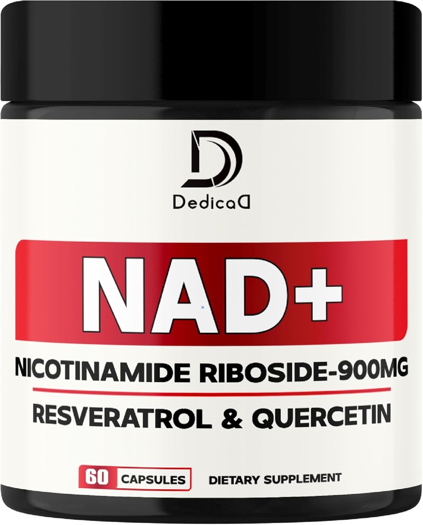 Suplemento NAD con Nicotinamide Riboside, Trans-Resveratrol, Quercetin - energía celular " Reparación, vitalidad, envejecimiento saludable - 60 Cuenta