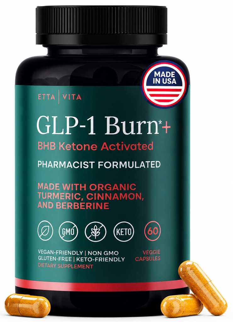 Ketosis & GLP-1 Suplemento Pérdida de Peso para Mujeres y Hombres - Appetite Suppressant, Fat Burner y Metabólico Salud con BHB Raspberry Ketones, Apple Cider Vinegar, Berberine HCL (Made in US/Lab Tested)
