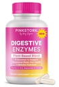 Pink Stork Digestive Enzymes for Women | Supports Digestion, Gut Health, Bloating Relief, Metabolism + Nutrient Absorption | GLP-1 Support | 13 Enzymes + Amla Supplement | 60 Capsules