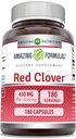 Amazing Formulas Red Clover 430 Mg Suplemento ← Capsules ← Non-GMO Silencioso libre de gluten Hecho en EE.UU. (1 Pack Silencio 180 Conde)