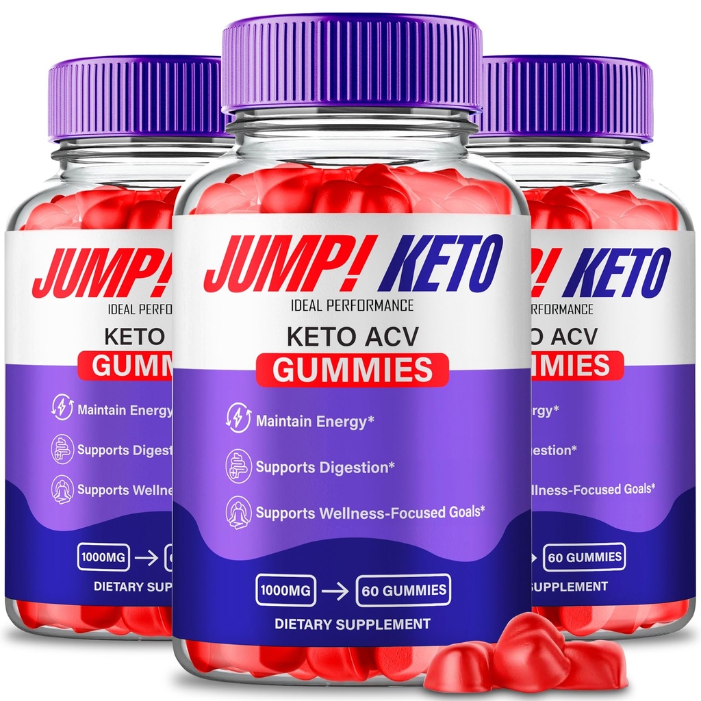 Jump Keto Gummies, Official Jump Keto ACV Supplement Gummies - Maximum Strength, Keto+ ACV Gummys, All Natural Support Formula Keto+ACV, Advanced JumpKeto Formula Reviews (3 Pack)
