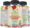 Gafas multivitamínicas Premium para niños pequeños y niños - Vitaminas diarias esenciales Chewable A, C, D3, E, B6, B12, Biotina - Sin dulces artificiales o de alta fructosa - 60 gomas, fuente de 30 días