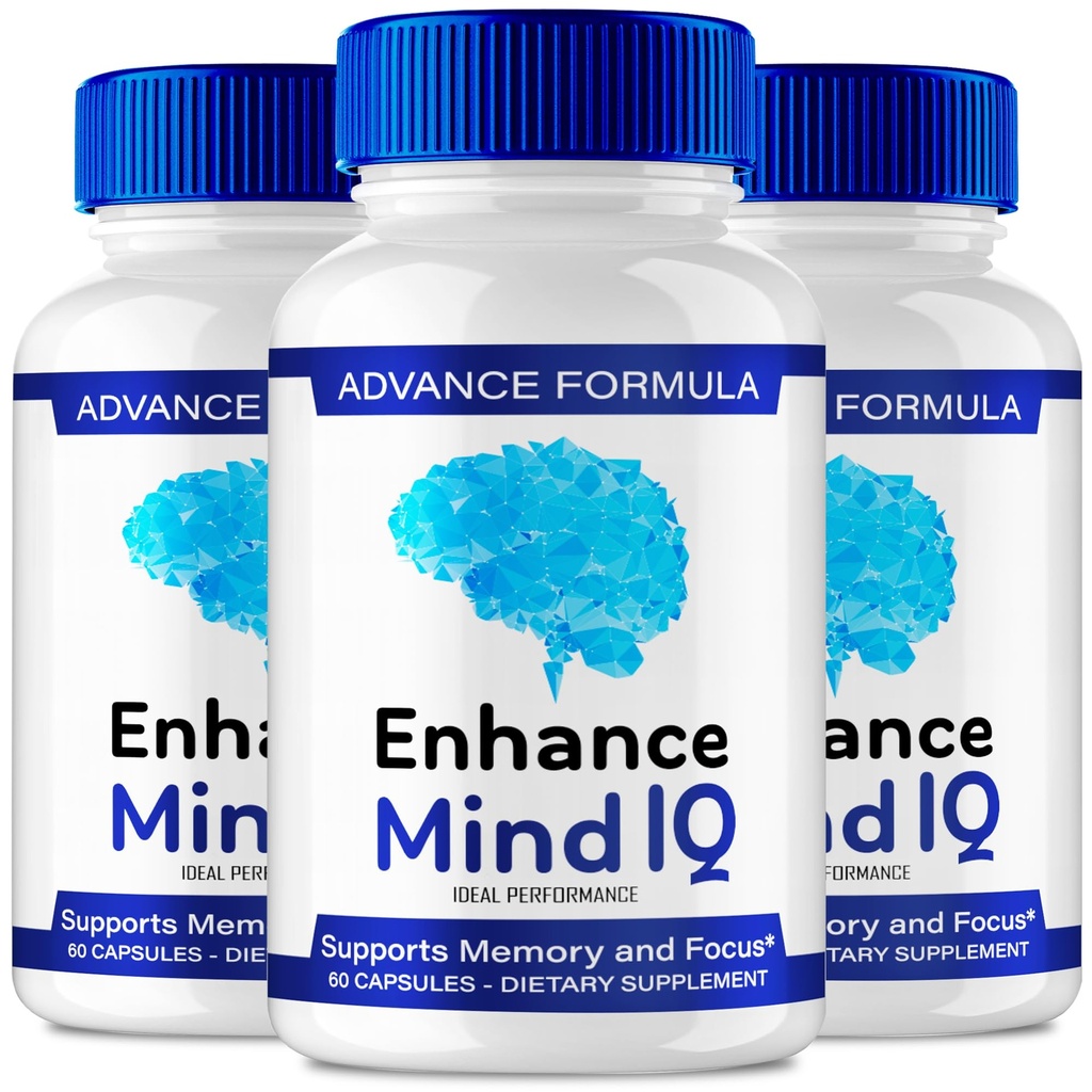 Enhance Mind IQ Capsules, Official Enhance Mind IQ Supplement for Brain Health & Memory Support - Maximum Strength, Advanced Nootropic Pills, All Natural Enhance Mind IQ Support Reviews (3 Pack)