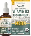 Planta-D3 Vitamina Orgánica D3 5000 UI - Vegan, Max Strength Sublingual Liquid D3 Drops - 200% Absorción Superior - 100% Forma de Cholecalciferol de base vegetal - Dosificación ajustable para todas las edades (1oz Liquid)