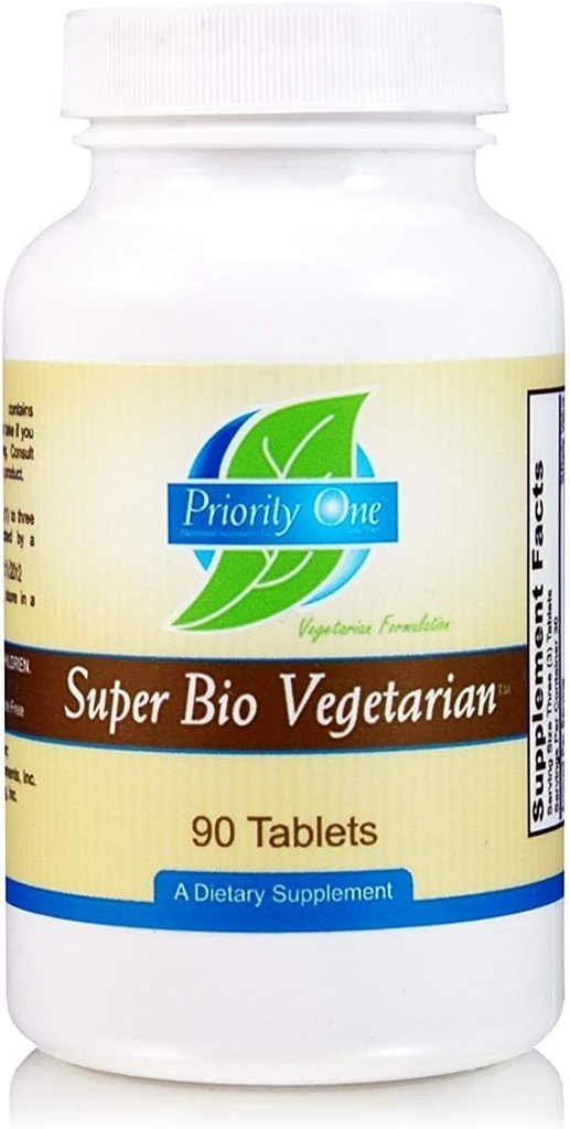 Priority One Vitamins Super Bio Vegetarian 90 Tablets - Immune System Support*- Clinical Strength - Beneficios de Shiitake & Maitake Mushrooms.