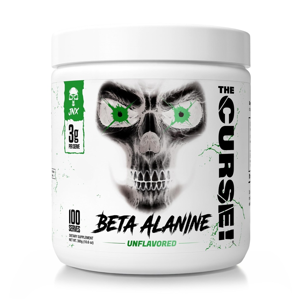 JNX SPORTS The Curse! Beta Alanine Powder - Unflavored, 100 Servings, 3g per Serving, GMP Compliant, Non-GMO, Made in The USA, Dietary Friendly