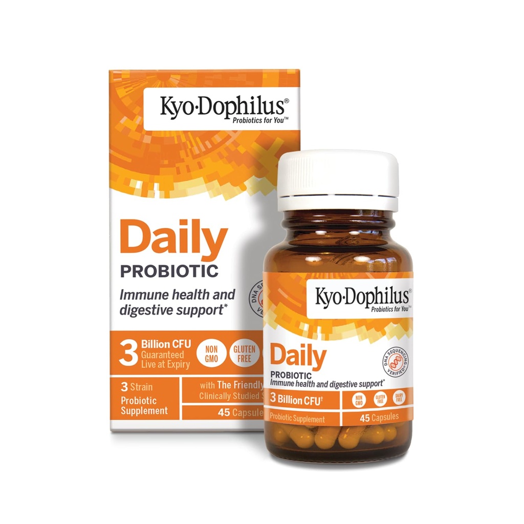 Kyolic Kyo-Dophilus Daily Probiotic, Immune Health & Digestive Support*, 45 Capsules