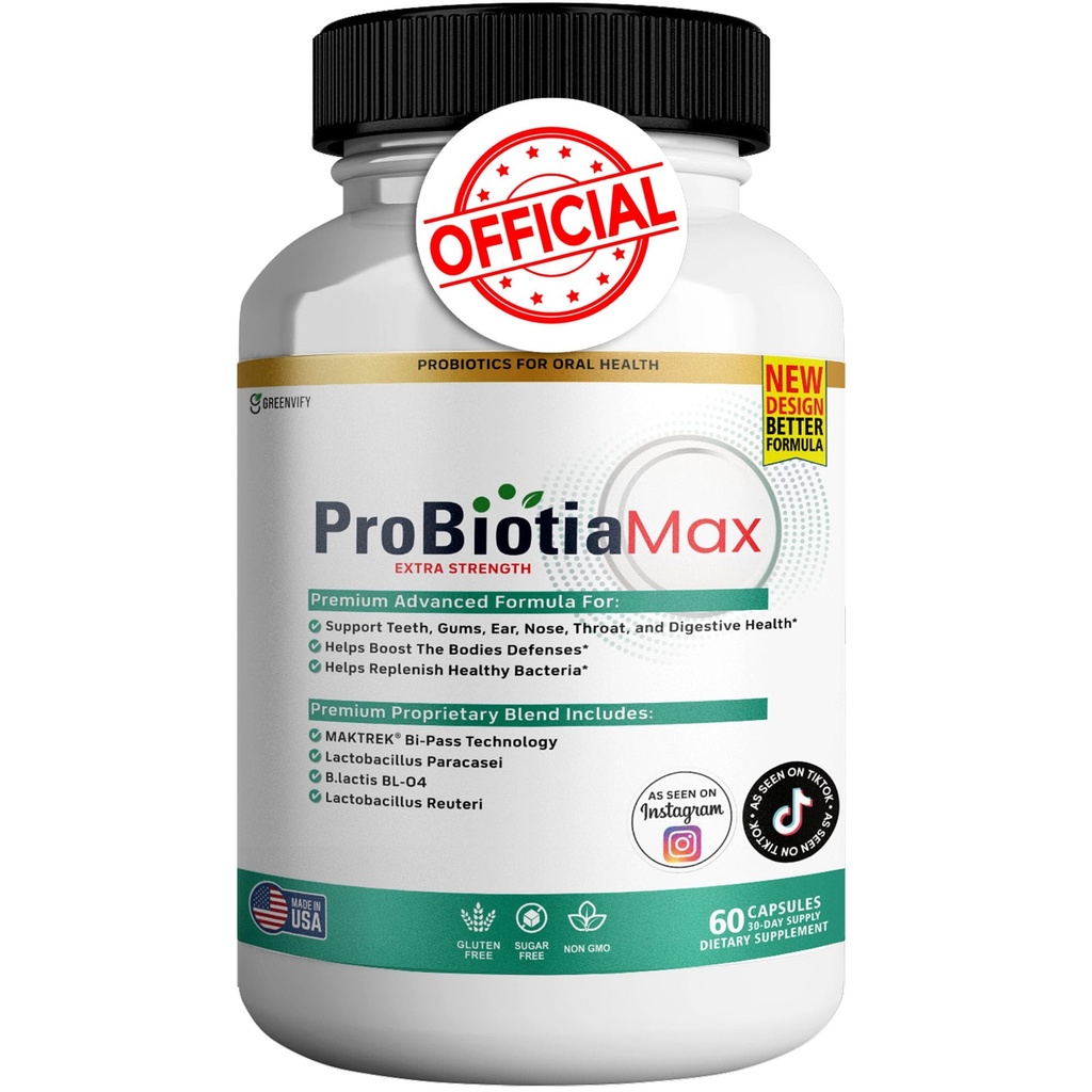 ProBiotia Max 40 Billion CFU Extra Strength Oral Probiotic Supplement, 60 Capsules, Supports Teeth and Gum Health, Gluten Free (1)