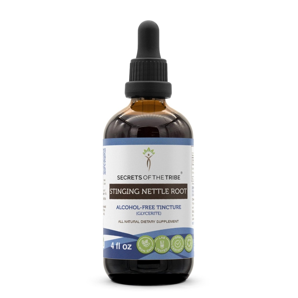 Secrets of the Tribe Stinging Nettle Root Liquid Extract for Prostate & Urinary Health | Herbal Supplement | Alcohol-Free | Urtica dioica Dried Root | Drops 4 fl oz