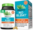 Zenwise Health No Bloat Digestive Enzymes for Gut Health, Gas &amp; Bloating Relief - Multi Enzymes Digestion Supplement with Probiotics, Ginger, Turmeric Dandelion & Lactase - Men &amp; Women - 100 Count