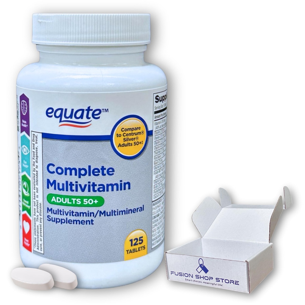 Multivitamin/Multimineral Supplement Tablets for Adults 50+, 125 Count (Pack of 1), Boxed By Fusion Shop Store