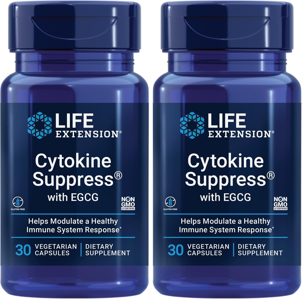 Life Extension Cytokine Suppress with EGCG,30 Count (Pack of 2)
