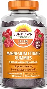 Sundown Magnesium Citrate Gummies, Raspberry Flavored, 60 Conde