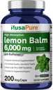 NusaPure Lemon Balm 30:1 Extracto, 200 mg Equivalente a 6000mg Por Vegan Caps - 200 Conde No GMO, Vegan Bioperina
