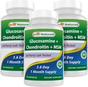 Best Naturals, Glucosamine Chondroitin MSM Suplementos, 2600 mg por Serving, 90 cápsulas (90 Cuenta (Pack of 3))