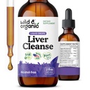 Wild &amp; Organic Liver Cleanse Tincture - Liver Detox Fórmula con Leche Esteto, Dandelion Root, Chanca Piedra Breaker Extracto - Suplemento Herbal - Vegan, Azúcar &amp; Liquid Drops libres de alcohol - 2 oz