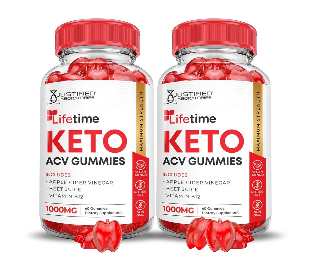 (2 Pack) Gafas Keto ACV de la vida Fórmula 1000MG de la vida Keto Gummies Apple Vinagre de la sidra Fórmula 1000MG Fórmula avanzada B12 Vegan No GMO 120 Gummys