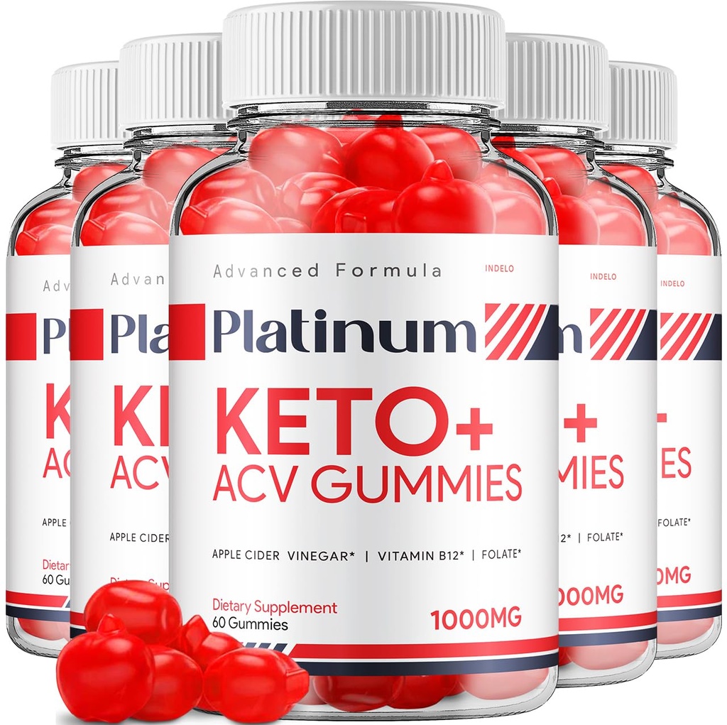 (5 Pack) Platinum Keto ACV Gummies - Advanced Formula Platinum Keto Plus ACV Gummies Apple Cider Vinegar Platinum ACV Gummies Suplemento dietético Comentarios Hombre Mujeres (300 Gummies)