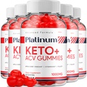 (5 Pack) Platinum Keto ACV Gummies - Advanced Formula Platinum Keto Plus ACV Gummies Apple Cider Vinegar Platinum ACV Gummies Suplemento dietético Comentarios Hombre Mujeres (300 Gummies)