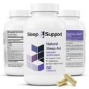 SleepSupport - Ayuda natural al sueño para adultos para ayudar a promover la calma y la relajación - Suplemento orgánico del sueño con Ashwagandha, Valerian Root, Magnesium, Melatonin, Glycine, L-Tryptophan - 60 cápsulas