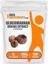 BulkSupplements.com Glucomannan Powder - de Konjac Root Extract Powder, Glucomannan Supplements - Gluten Free, 2g per Serving, 250g (8.8 oz) (Pack of 1)