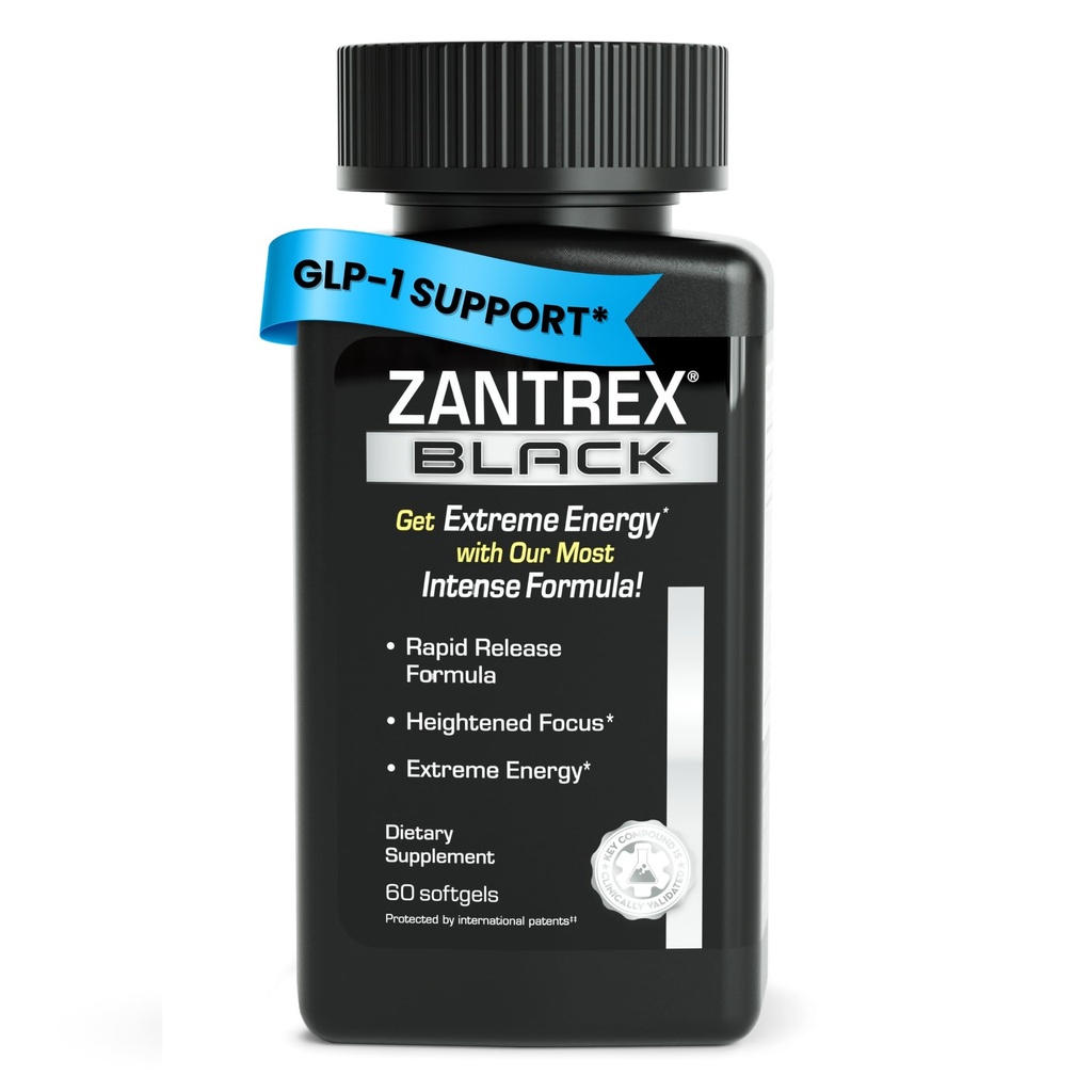 Zantrex Black – Naturalmente Boost GLP-1 & Metabolism Support ← Energía termogénica, Manejo de pesas Fórmula  durable 60 Pills