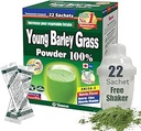 Yamamoto Kanpoh YAMAKAN Barley Grass Juice Powder, Young Barley Grass Powder Rich en Minerales, Vitaminas &amp; Proteína de base vegetal para Hombres Mujer, Grass Juice de Japón, No GMO 22 Conde
