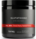 Toniiq Ultra High Strength Glutathione Capsules - 1000mg Concentrated Formula - 98%+ Altamente Purificado y Biodisponible - Fermentación no GMO - 60 cápsulas