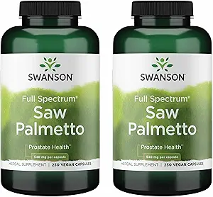 Swanson Saw Palmetto - Suplemento Herbal Promoción de la Salud Masculina Apoyo - Suplemento Natural del Pelo &amp; Apoyo a la Salud Urinaria (540 mg 250 cápsulas) (2 Pack)