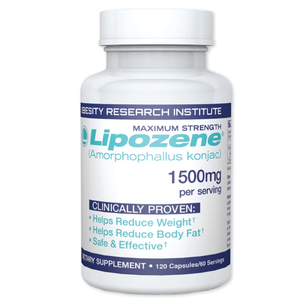 Botella de Lipozene MEGA - 120 cápsulas, lo que lo hace nuestro tamaño más grande disponible - Apetite Suppressant