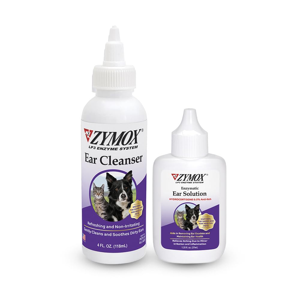 Pet King Marcas ZYMOX Solución del oído con 0,5% Hydrocortisone y Ear Cleanser Bundle