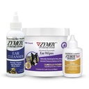 Zymox Enzymatic Ear Wipes, Ear Cleanser, & Otic Plus Ear Solution Hydrocortisone Free for Dogs and Cats - Product Bundle - for Dirty, Waxy, Smelly Ears and to Soothe Ear Infections