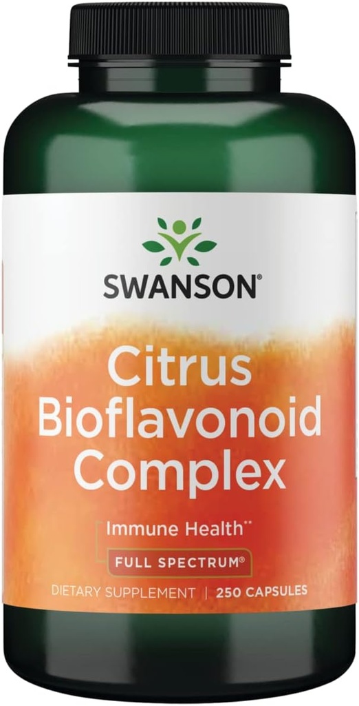 Swanson Full Spectrum Citrus Bioflavonoid Complex - Aids Vitamin C Absorption and Promotes Immune Health - Standardized to 50% Bitter Orange Bioflavonoids - (250 Capsules) 1 Pack