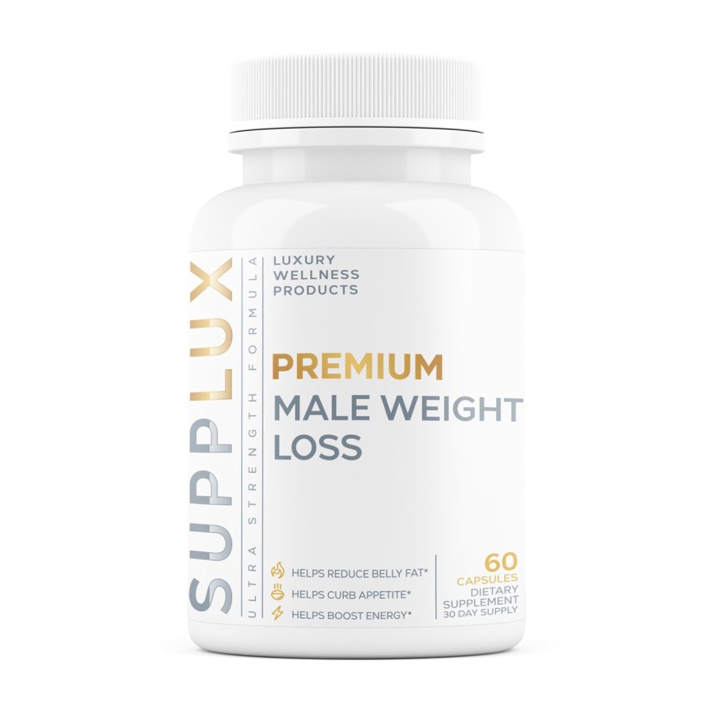 Pérdida de peso masculina Premium - Quemador de grasa para hombres - Soportes Senderos saludables asociados con GLP-1 Actividad - Apetite Suppressant, Energy Booster, Helps Sustain Muscle - 60 cápsulas Unisex