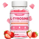L Tyrosine Gummies, L-Tyrosine Supplement, 10-in-1 Tyrosine Gummies with Vitamin B6 D3, Tyrosine Supplement Support Cognitive, Memory, Energy, Mood for Adult & Kids, Strawberry Flavor, 60 Ct
