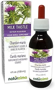 Naturalma Milk Thistle (Silybum marianum) Fruit and herb Alcohol-Free Tintura - 4 fl oz Liquid Extract in Drops - Herbal Supplement - Vegan