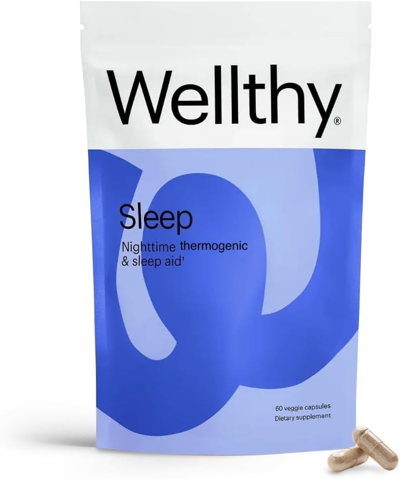 Wellthy Night Time Thermogenic - Vitamina B6, Ashwagandha & Melatonin - Thermogenic Nighttime for Women - Belly Thermogenic - Natural Weight Loss Supplements for Women, 60ct