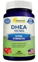 DHEA 100mg Supplement – 200 Capsules – High Potency Dehydroepiandrosterone for Men and Women – Max Strength Pills for Brain Health, Energy, and Immune Function – Formulated in USA, Third-Party Tested