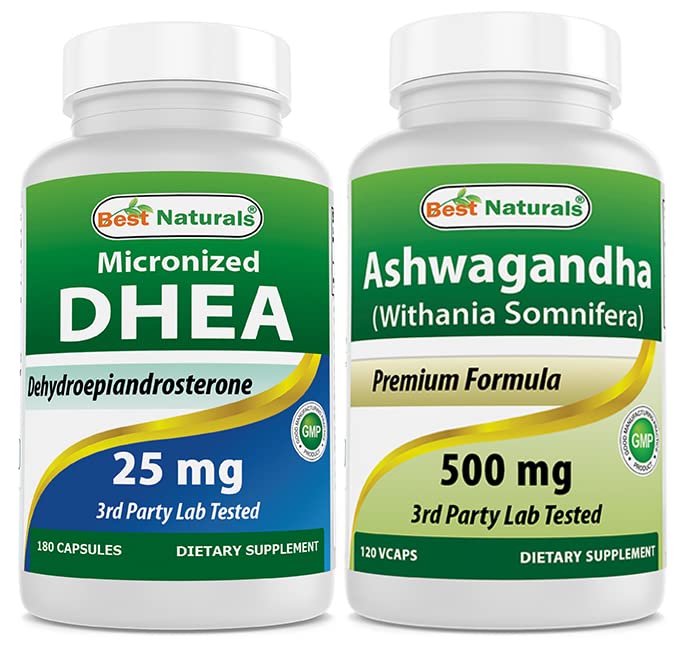 Best Naturals DHEA 25 mg & Ashwagandha Extract 500 Mg