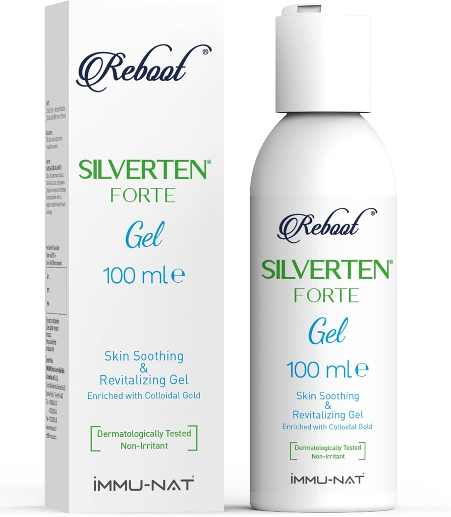 Reboot Silverten Forte - Antimicrobian Silver Wound Care Gel - 3.4oz - Fast First Aid Relief for Burns, Itching & Scars - Cooling, Soothing & Revitalizing - Safe for Kids &amp; Pets
