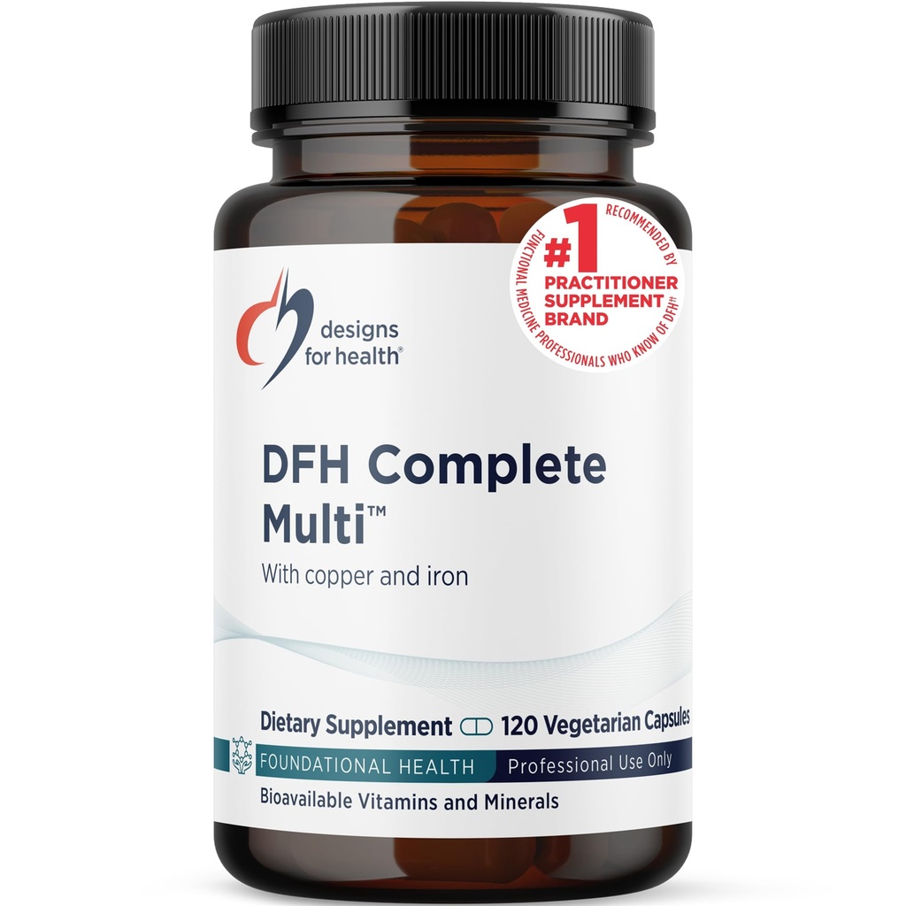 Designs for Health Complete Multi with Copper + Iron - Comprehensive Multi Vitamin + Mineral Supplement with Folate, 1000 IU Vitamin D, Immune Support Vitamins - Multivitamin (120 Capsules)