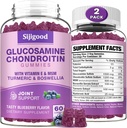 2 Pack Glucosamine Chondroitin Gummies, Extra Strength Glucosamine Chondroitin MSM with Elderberry & Turmeric, Joint Health, Flexibility, Antioxidant, Immune for Adults-Blueberry Flavored, 120 Gummies