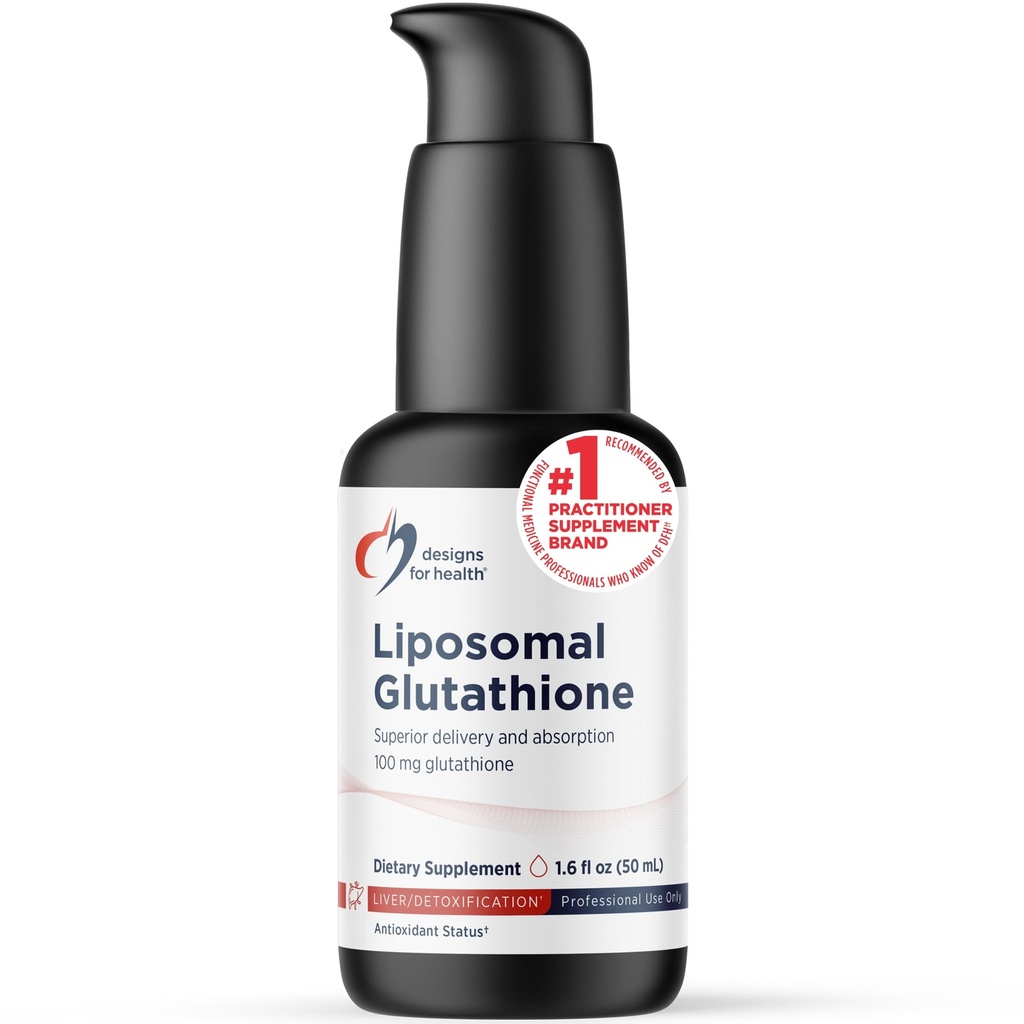 Designs for Health Liposomal Glutathione - Liquid Glutathione Supplement, 100mg with Enhanced Absorption - Detox + Immune System Support - Lemon Peppermint Flavored Drops (50 Servings / 1.7oz)