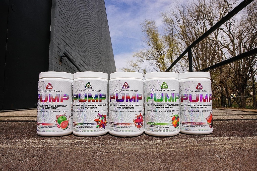 Core Nutritionals Pump Full-Spectrum Non-Stimulant Pre-Workout, with N03T Nitrate, Peak02, Alpha GPC, for Maximum Pump, Strength, and Performance 20 Servings (Strawberry Colada)