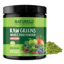 NATURELO Greens Superfood Powder - Unsweetened - Boost Energy, Detox, Enhance Health - Organic Spirulina - Wheat Grass - Whole Food Nutrition from Fruits & Vegetables - 480 Grams