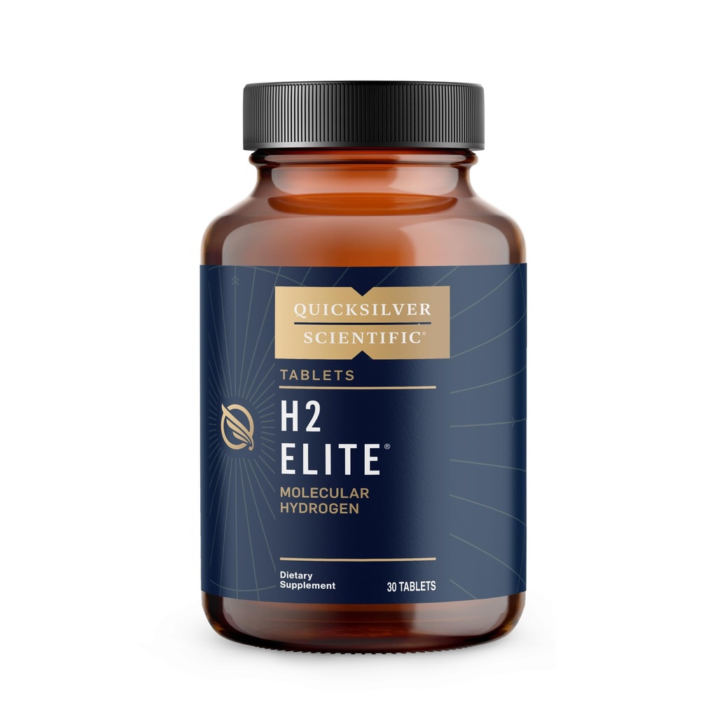Quicksilver Scientific H2 Elite - Molecular Hydrogen for Energy + Metabolism Support, Water Tablets Perfect for Open Containers - Magnesium Malate Drink Additive (30 Molecular Hydrogen Tablets)