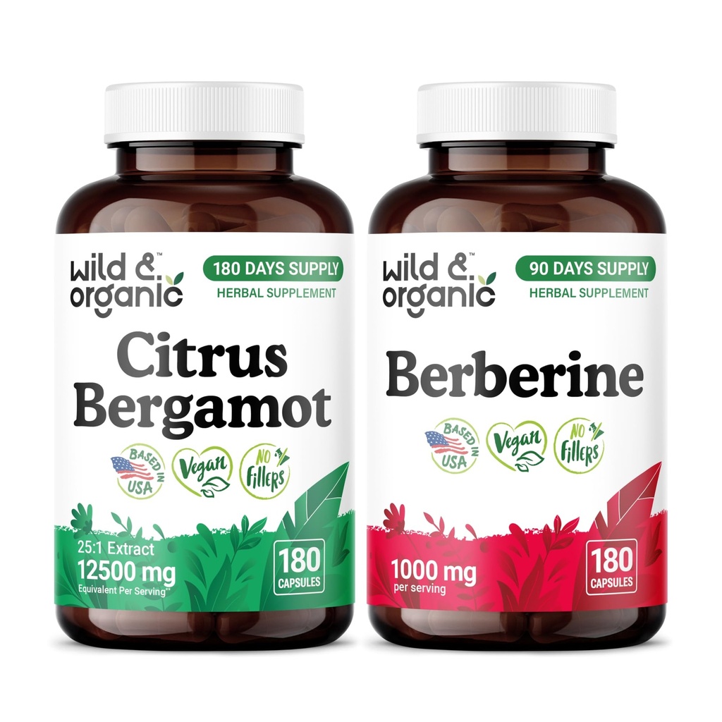 Citrus Bergamot 180 Capsules & Berberine 180 Capsules