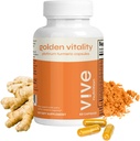 Golden Vitality Tormeric Curcumin Capsules - Platinum Blend con 95% Curcuminoides, Glucosamina, Condroitina, MSM & BioPerine - Soporte conjunto de huesos - 60 Cuenta, 30 Días Suministro