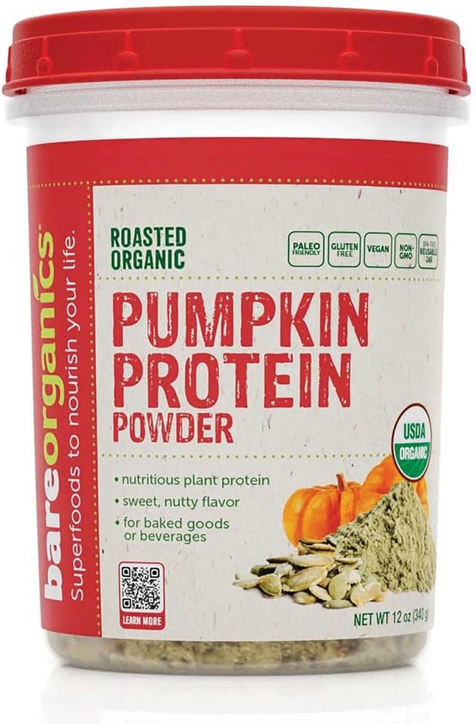 BareOrganics Pumpkin Protein Powder, 12 oz